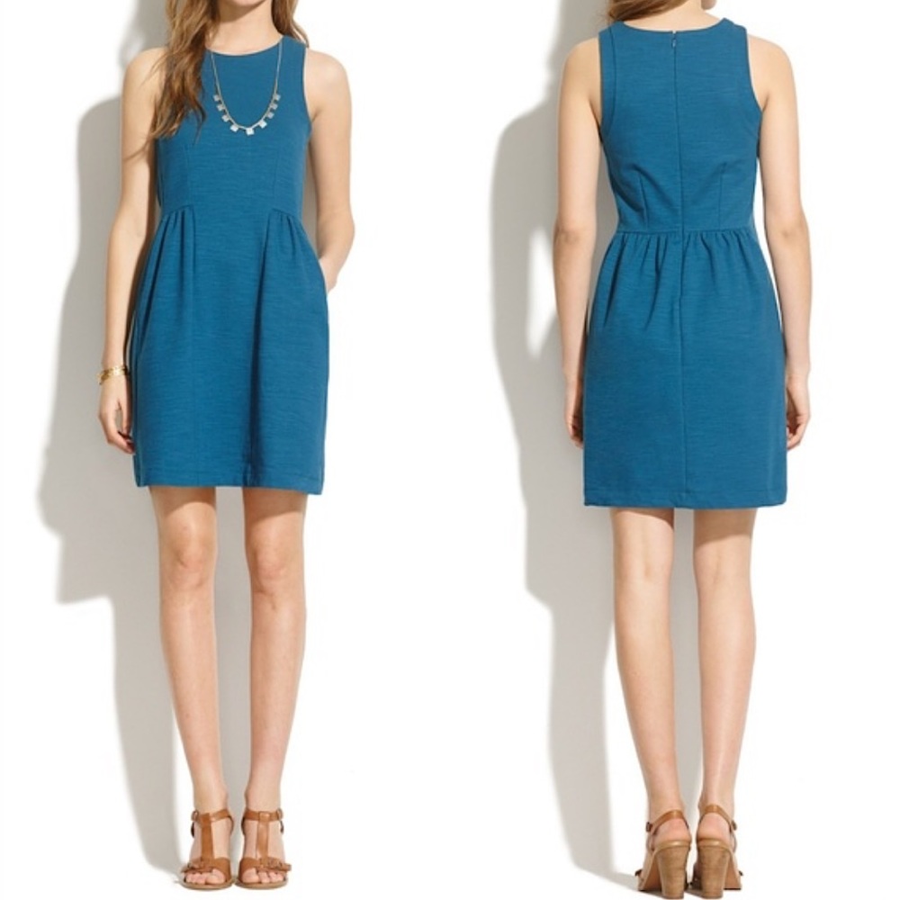 Madewell Teal Sleeveless Midi Dress